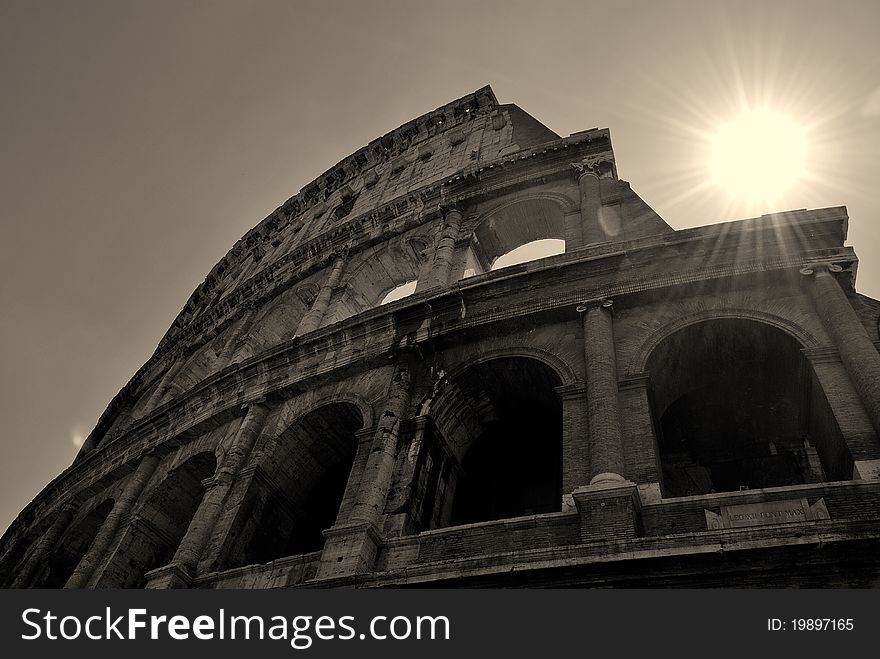 Lovely view of Colosseum on Rome