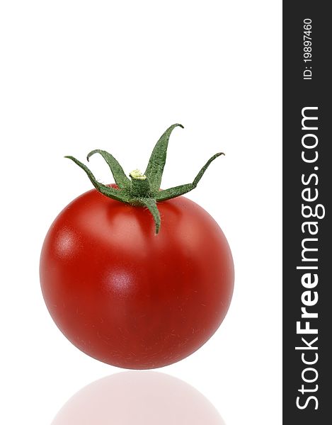 Juicy red tomato on the isolated background