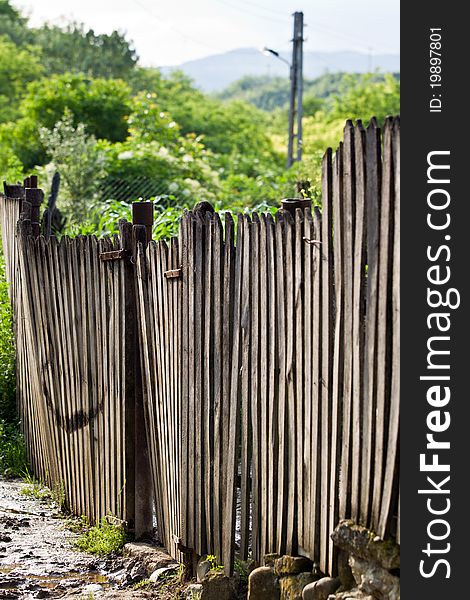 A old fence making a propriety.