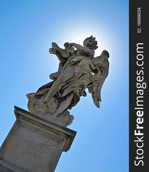 Bernini Angel with Halo on the bridge of Castel Sant Angelo