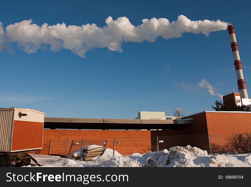 Smokestack Pollution in the air