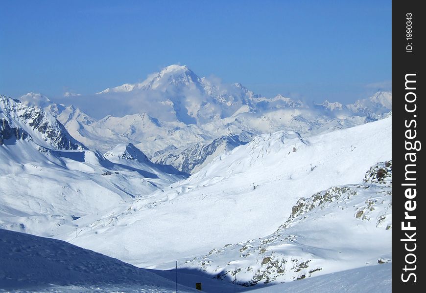 Winter scenery of savoy Alps. Winter scenery of savoy Alps