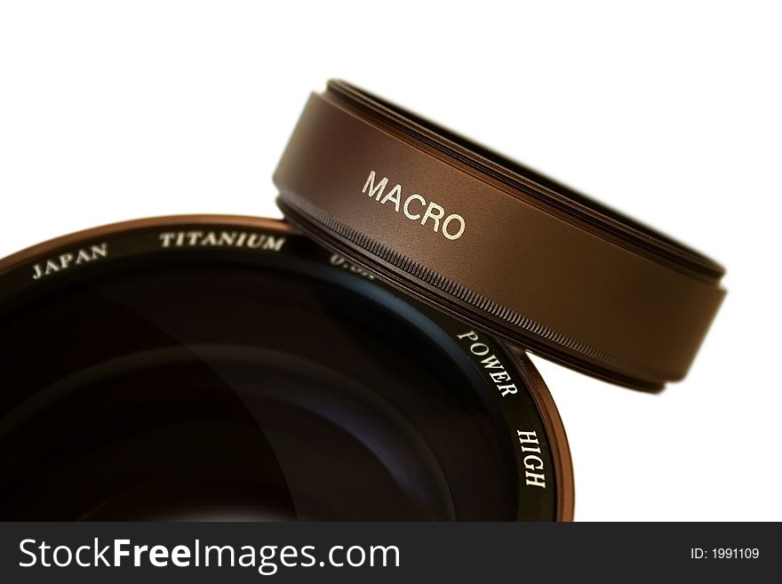 Isolated macro and wide angle lens. Isolated macro and wide angle lens