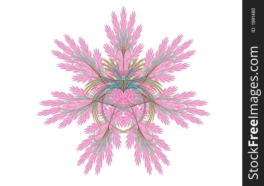 Exotic Heart abstract surrounded by decorative arrangement of feathers