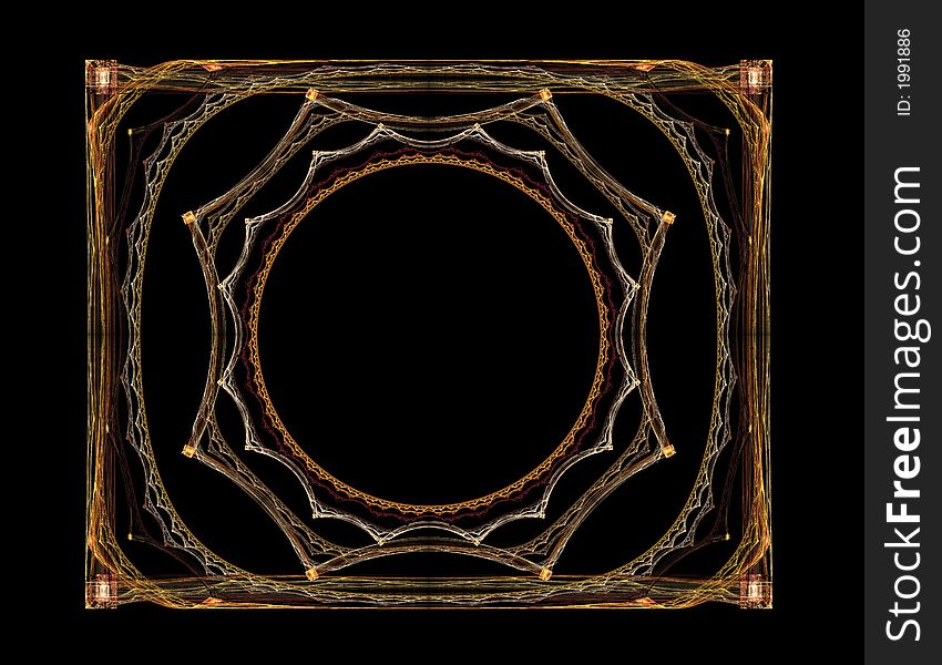 Tramp art style computer generated frame. Tramp art style computer generated frame