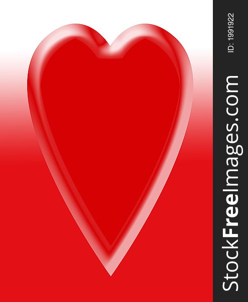 Heart on red and white background