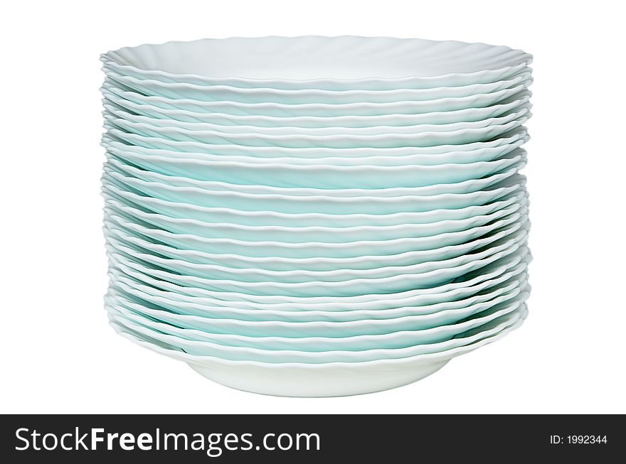 Beautiful white plates on a white background