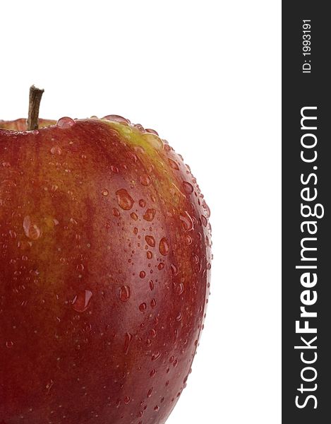 Closeup image of ripe apple on white background. Closeup image of ripe apple on white background.