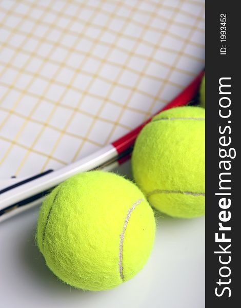 Tennis equipment isolated on white