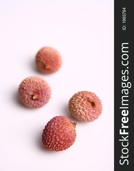 Fresh Lychee fruits isolated on white