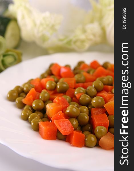 Fresh vegetables - peas and carrot