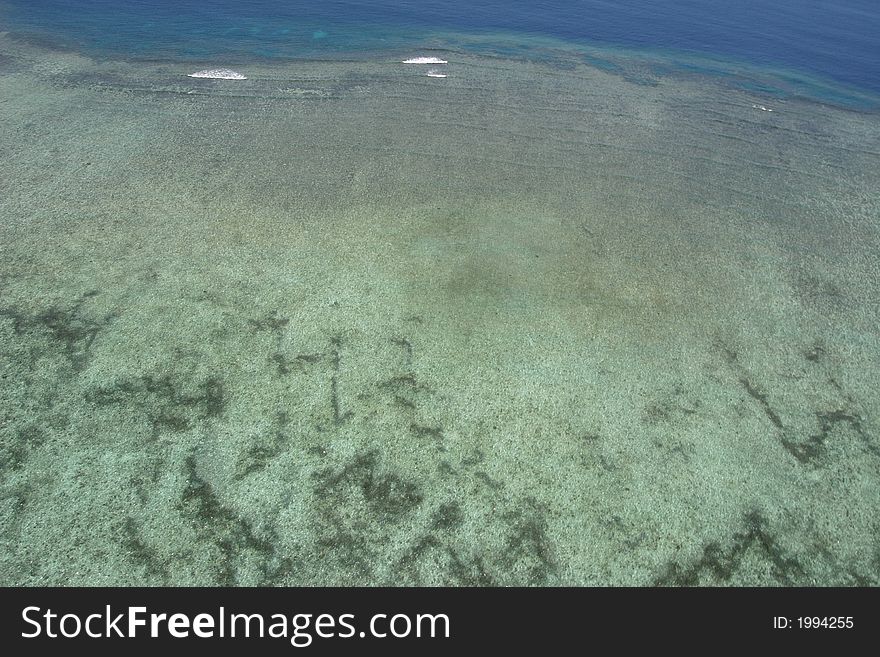 The Great Barrier Reef in Australia from the air