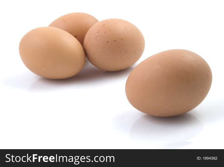 A bunch of Eggs over white background with shadow