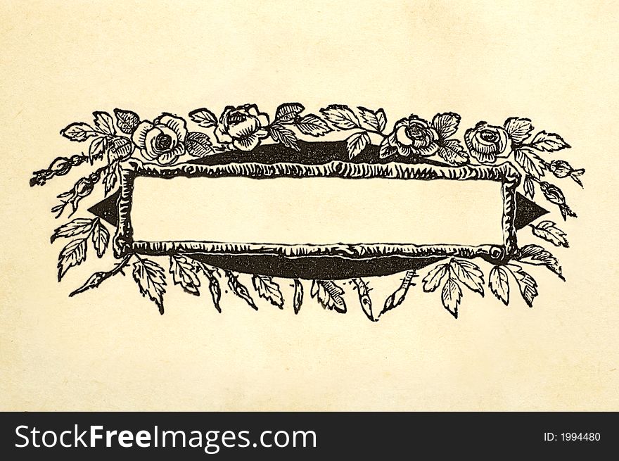 Blank Victorian Floral Title Box