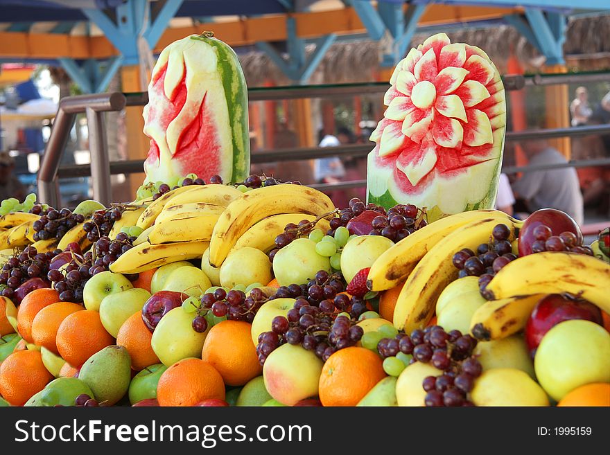 Plenty of tropical fruits. Contains clipping path. Plenty of tropical fruits. Contains clipping path.