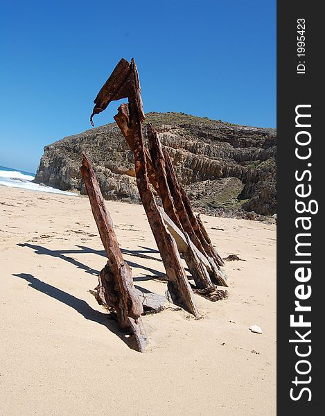 Shipwreck of the Ethel on Ethel Wreck Beach, Innes national Park, Yorke Peninsula.