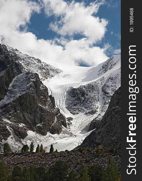 Mountains and glacier. Altay. Russia.