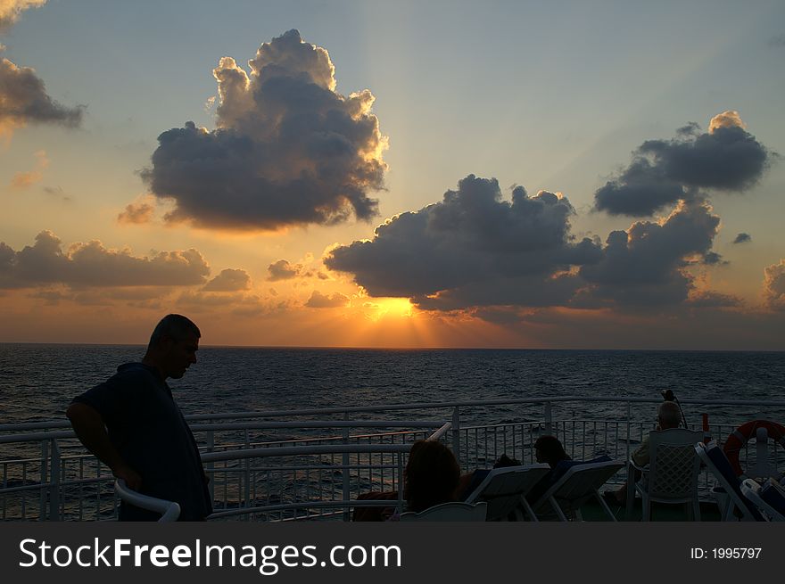 Sunset on a Mediterranean sea - sky and clouds. Sunset on a Mediterranean sea - sky and clouds