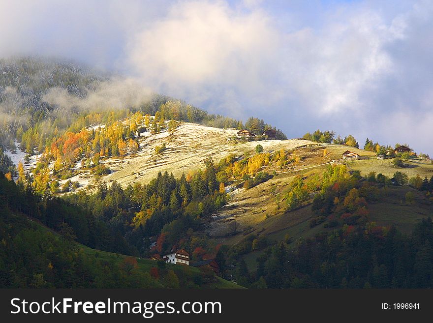 Nice mountain landscape in the falltime  â€“ outdoor. Nice mountain landscape in the falltime  â€“ outdoor