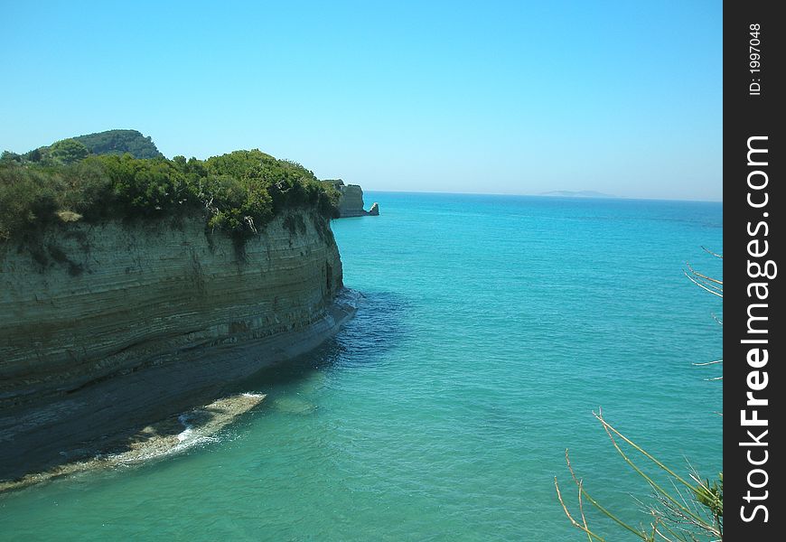 Sandstone cliffs at Sidari, Corfu, Greece. Sandstone cliffs at Sidari, Corfu, Greece