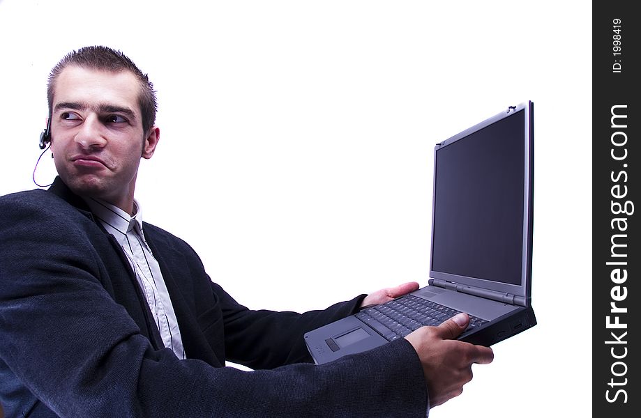 Businessman Working On Laptop