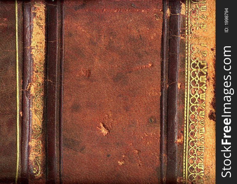 Leather bound book from 1881 with gold in horizontal. Leather bound book from 1881 with gold in horizontal