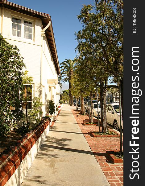 Residential Street on Balboa Island California. Residential Street on Balboa Island California