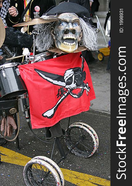 Carnival Mask and Drum Cart. Carnival Mask and Drum Cart