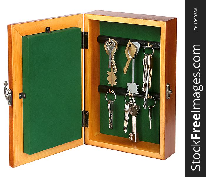 Keys hung in wooden box