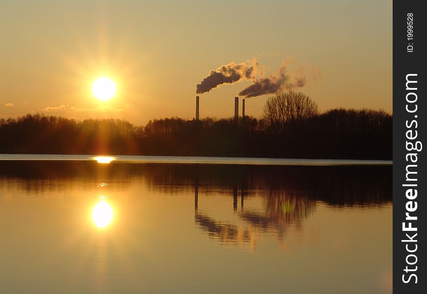 A power station at sunset.Winter 06/07. A power station at sunset.Winter 06/07