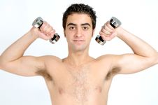 Fitness, Young Man Lifting Weights Royalty Free Stock Photography Fitness, Young Man Lifting Weights Royalty Free Stock Photography