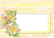 Summer Card With Butterflies Royalty Free Stock Image Summer Card With Butterflies Royalty Free Stock Image