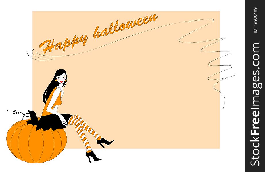 Vector Illustration of funky invitation to halloween party