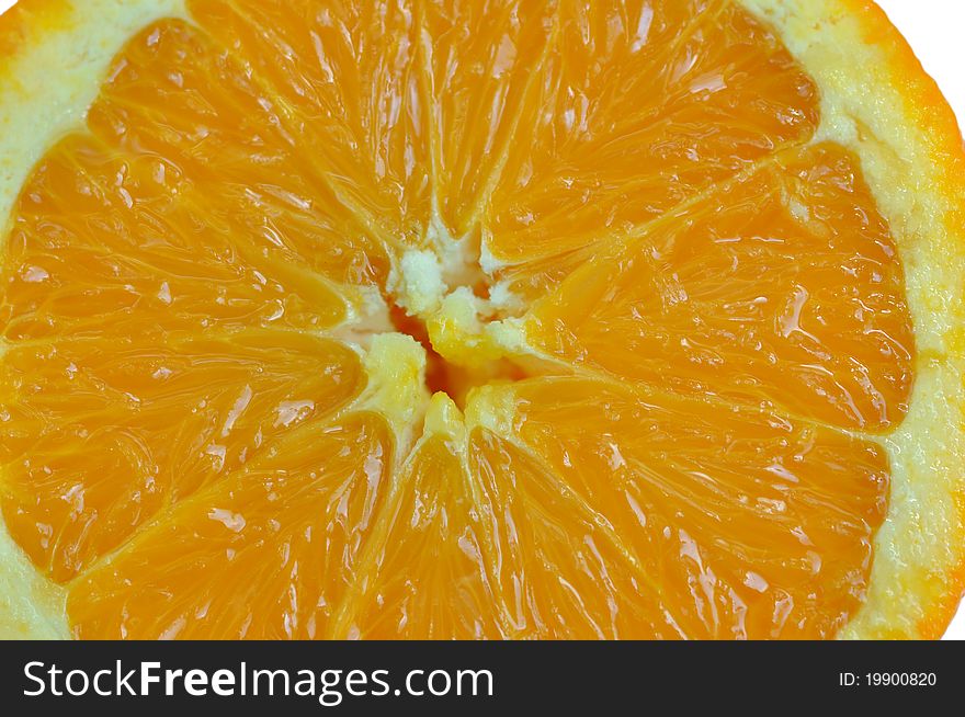 Closeup of a single slice of orange. Closeup of a single slice of orange