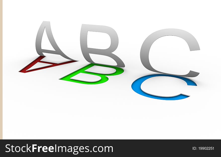 Abc letters on white background - This is a 3d render illustration