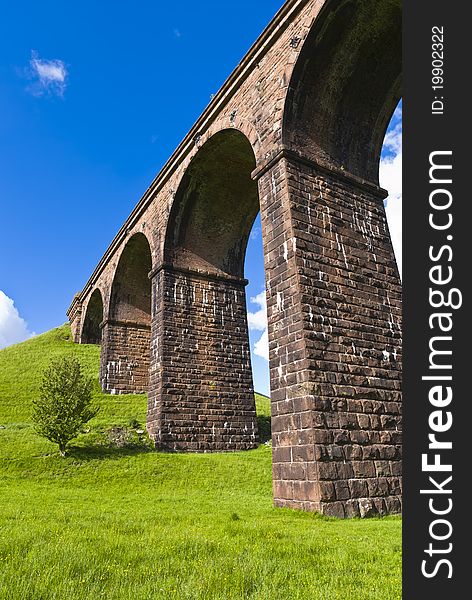 An low angled view of lowgill viaduct, on the Dales Way, Cumbria, England. An low angled view of lowgill viaduct, on the Dales Way, Cumbria, England