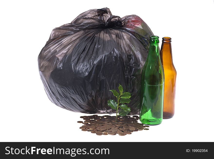 Recycle bottles isolated on a white background. Recycle bottles isolated on a white background