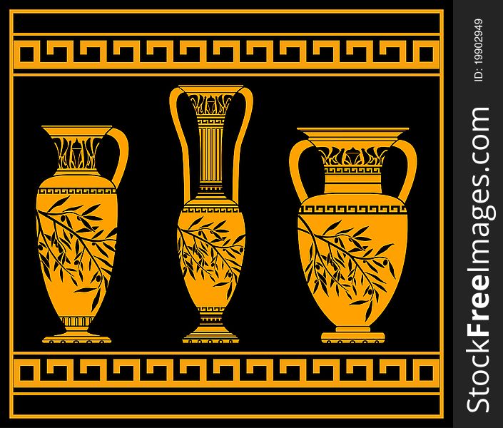 Hellenic jugs. illustration for design