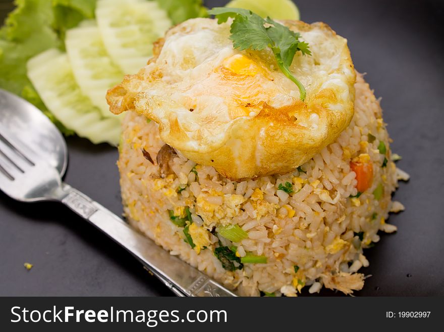 Crab Fried Rice With Fried Egg