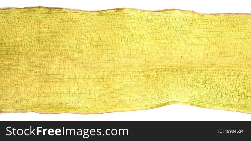 Dry banana leaf on white