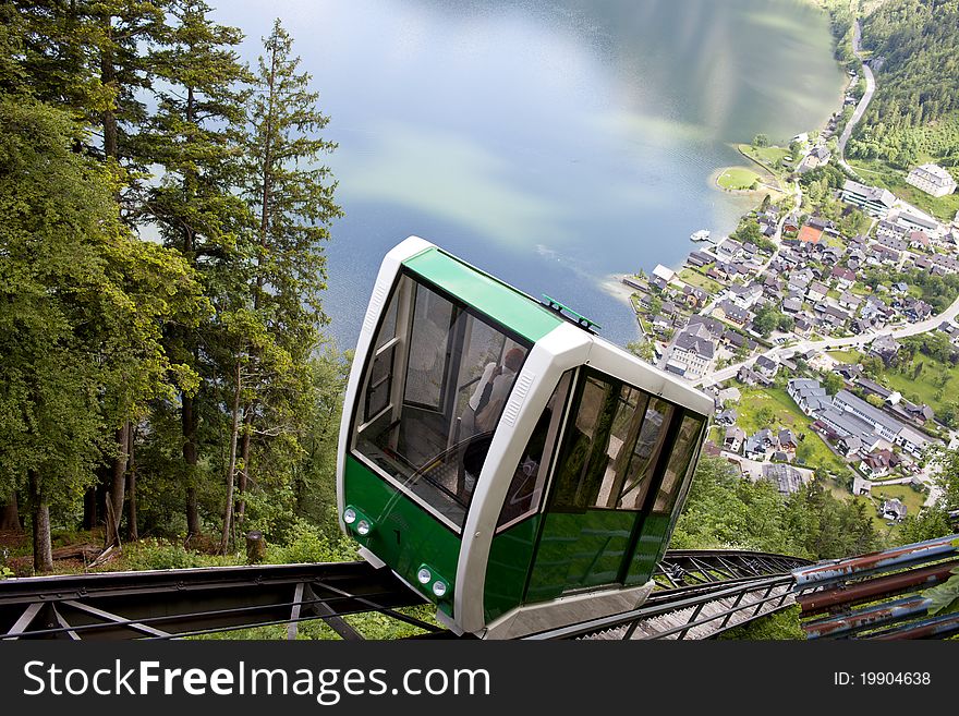 Cable railway in the mountains