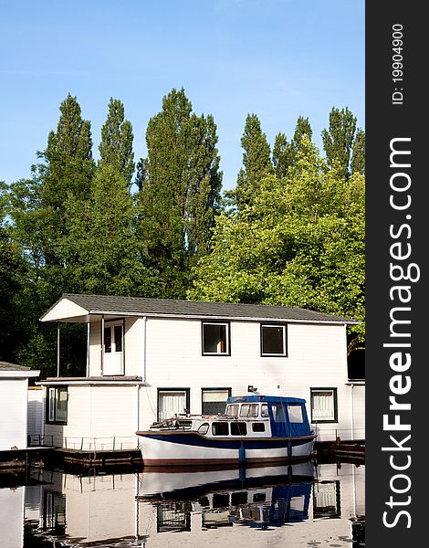 A wooden house by the lake