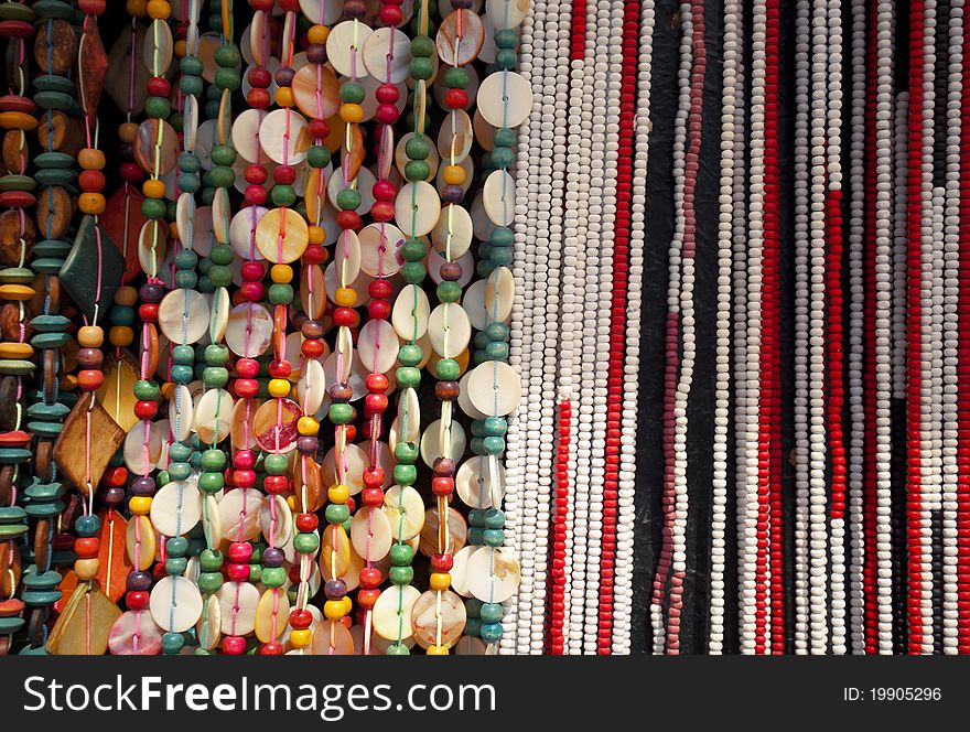 A set off beads in different colors