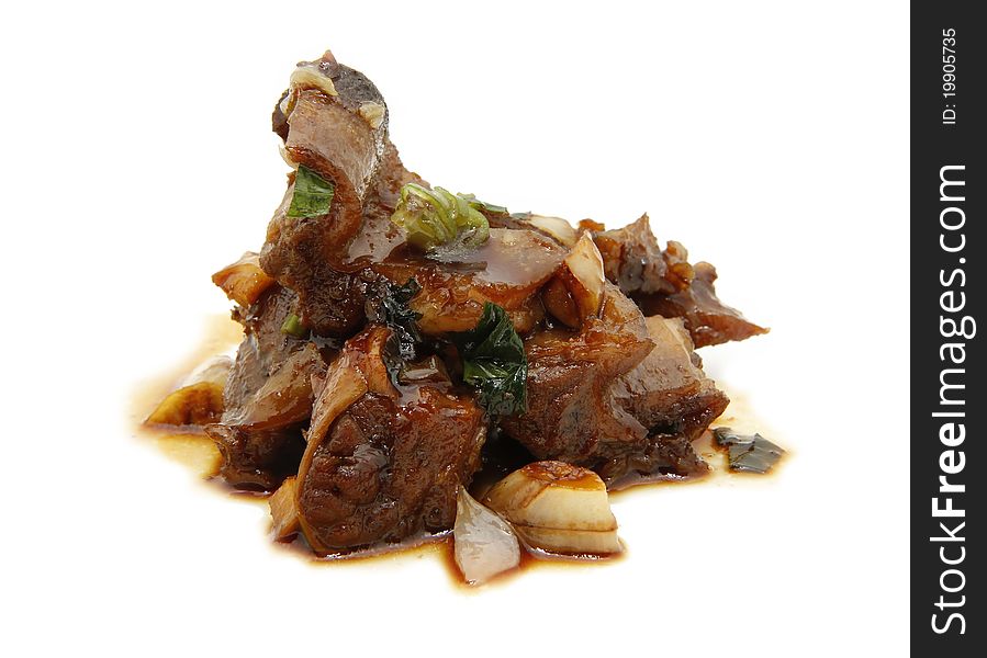 Stir fried beef with soy sauce ketchup. Stir fried beef with soy sauce ketchup