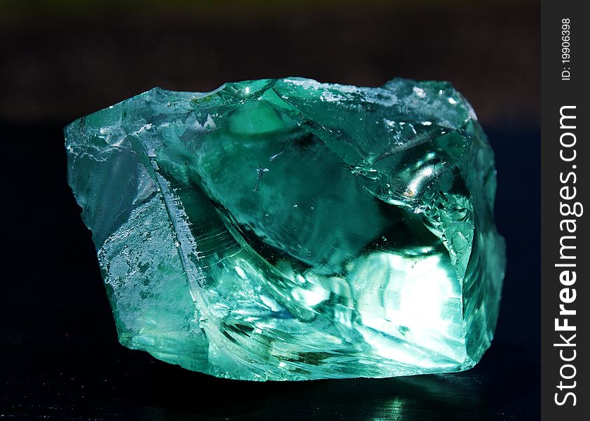 Aqua Slag Glass Lit From Behind