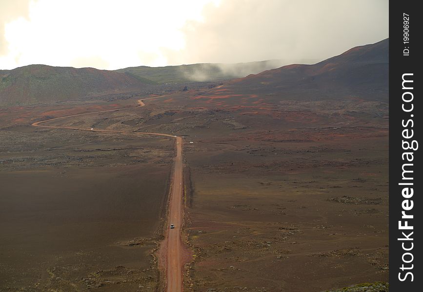 The desert road to the volcano, Reunion island