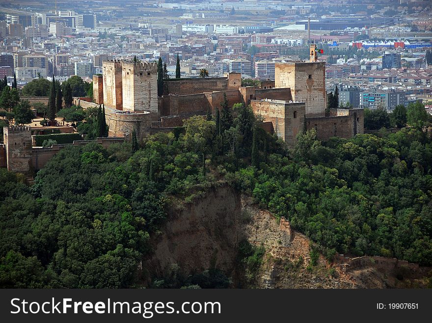 Aerial view of Granada, Andalusia, Spain