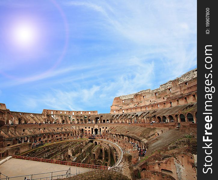 Colosseum or coloseum architecture at Rome Italy. Colosseum or coloseum architecture at Rome Italy