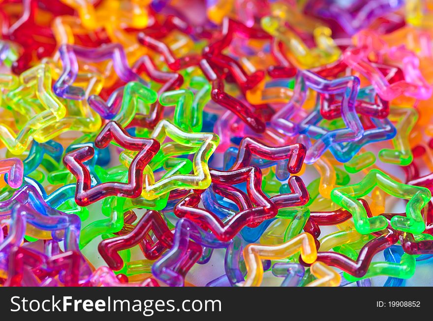 Colorful plastic chains in star shape. Colorful plastic chains in star shape