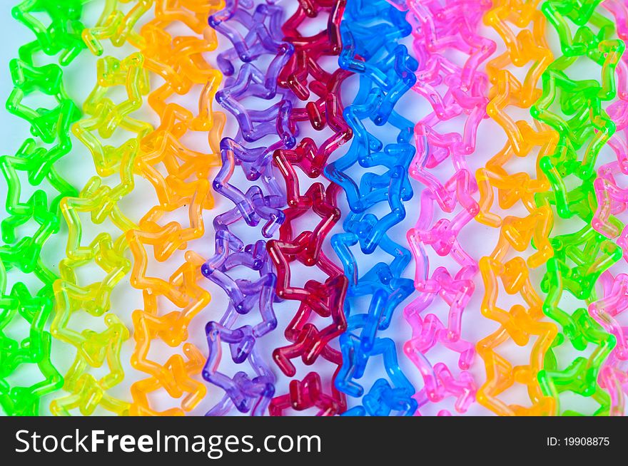 Colorful plastic chains in star shape. Colorful plastic chains in star shape